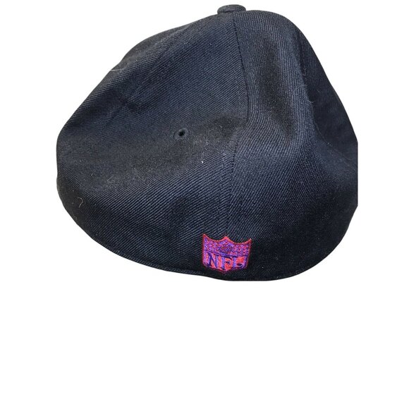 Reebok NFL Polka Dot Fitted Cap Size 7 3/8 Black Multicolor Wool Tiger Logo New - Picture 2 of 8